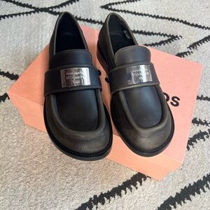 Acne Studios Stockholm NWT Washed-Leather Designer Women's Loafers 👞